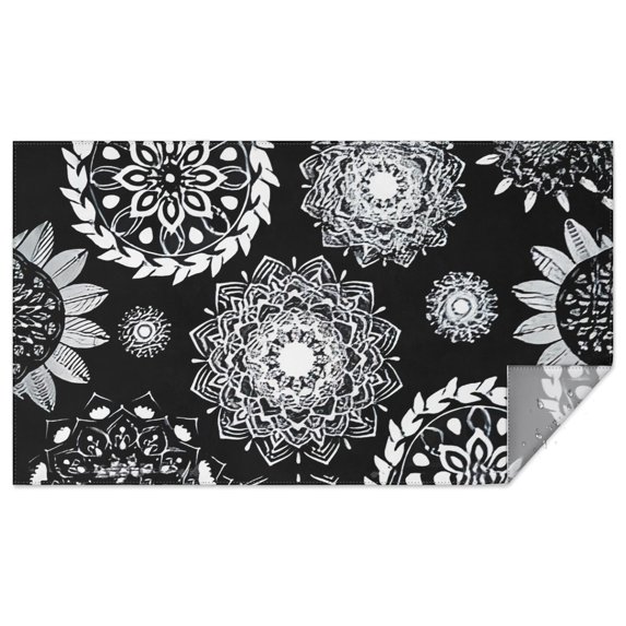 Rectangle Boho Waterproof Tablecloth 60×102 Inch,Bohemian Style Floral Vintage Reusable Indoor/Outdoor Durable Table Cover for Party Kitchen Dinner Room Decor
