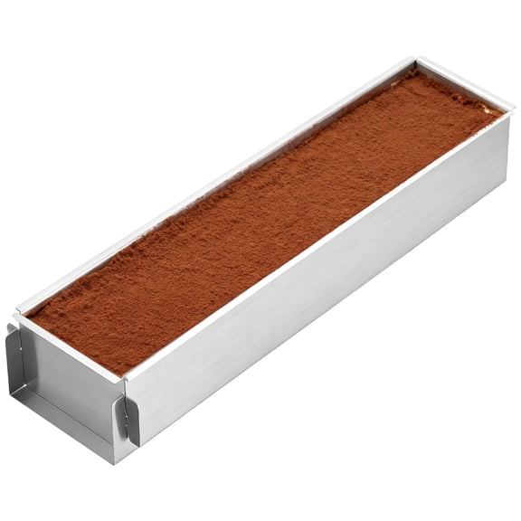 Rectangle Cake Pan, 15.7 x 3.9 x 2.4 in Stainless Steel Tiramisu Pan with Removable Side, 6 cm Deep Rectangular Baking Tray, Professional Molds for Tiramisu and Layer Cakes
