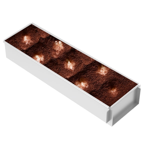 Rectangle Cake Pan Nonstick Aluminum Alloy Tiramisu Dessert Mold Removable Bottom Cheesecake Mousse Baking Tray (silver )