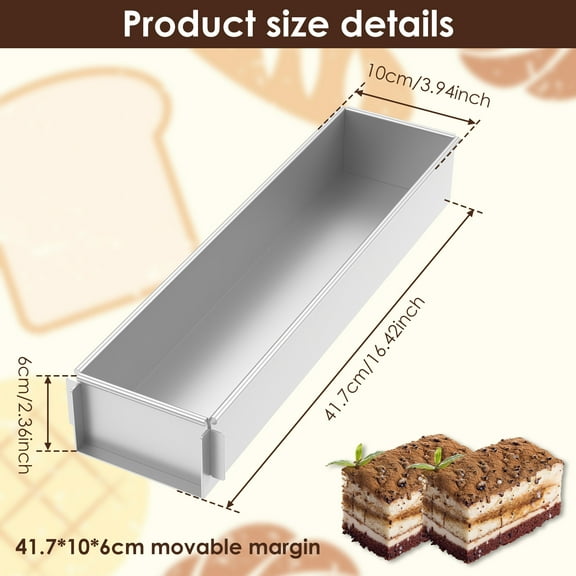 Rectangle Cake Pan Nonstick Tiramisu Pan Cake Baking Tray Aluminum Alloy Tiramisu Dessert Making Molds Multifunction Cheesecake Pan Mousse Cake Mold for Tiramisu Cheesecake