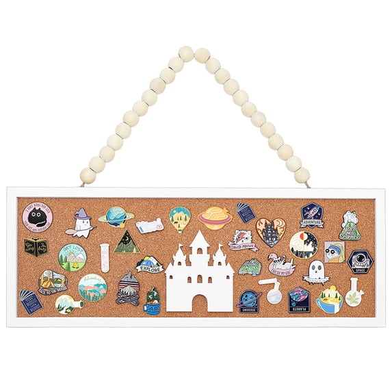 Rectangle Castle Pin Board Cork Board DIY 15x5 Inch Bulletin Display Board Wall Mounted Cork Board