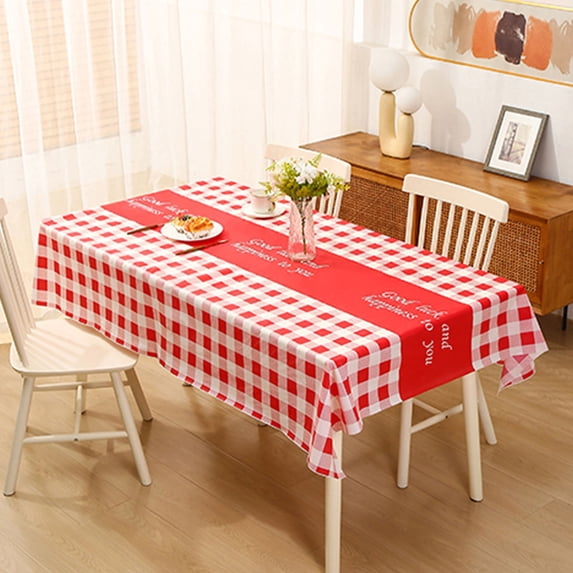 Rectangle Checkered Tablecloth Waterproof Spillproof Wrinkle Resistant Buffalo Plaid Heavy Weight Table Cloth Gingham Table Cover for Outdoor and Indoor Use,Red,