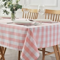 Rectangle Checkered Tablecloth Waterproof Spillproof Wrinkle Resistant Buffalo Plaid Heavy Weight Table Cloth Gingham Table Cover for Outdoor and Indoor Use, 52 x 70 Inch Grey and White