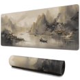 thumbnail image 1 of Rectangle Chinese Ink Painting Mouse Mat, Landscape Ink Painting Large Non-Slip Rubber Gaming Mouse Pad with Stitched Edges, Office Mouse Pad for Women Men Kids, 31.5x11.8in, 1 of 7