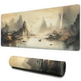 thumbnail image 1 of Rectangle Chinese Ink Painting Mouse Mat, Landscape Ink Painting Large Non-Slip Rubber Gaming Mouse Pad with Stitched Edges, Office Mouse Pad for Women Men Kids, 31.5x11.8in, 1 of 7