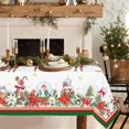 thumbnail image 1 of Rectangle Christmas Tablecloth 60 x 102In,Poinsettia Snowflake Holiday Decoration Tablecloth,Polyester Waterproof Wrinkle-Resistant Durable Christmas Tablecloth for Kitchen,Winter and Home Decor, 1 of 6