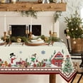 thumbnail image 1 of Rectangle Christmas Tablecloth 60 x 102In,Santa Snowman Snowflake Tablecloth, Polyester Waterproof Wrinkle-Resistant Durable Tablecloth for Holidays,Kitchen,Winter and Christmas Home Decor, 1 of 6