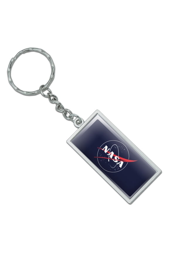 Rectangle Classic Meatball Logo Keychain in Chrome Plated Metal