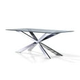 thumbnail image 1 of Rectangle Clear Glass Dining Table with Chrome Base, 1 of 3