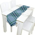 thumbnail image 1 of Rectangle Cloth Table Runner Blue Tartan Texture Table Cover for Wedding Birthday Holiday, 1 of 5