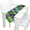 thumbnail image 1 of Rectangle Cloth Table Runner, Green Tartan Texture Table Cover 13"x70"for Wedding Birthday Holiday, 1 of 5