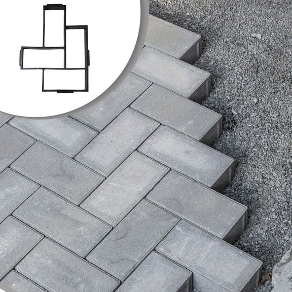 Rectangle Concrete Walkway Mold Reusable Path Maker DIY Stone Paving Mold for Garden Patio Lawn Yard Courtyard Cement Paver Form Tool