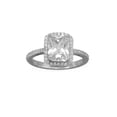 thumbnail image 1 of Rectangle Cushion Shape Halo Ring Cubic Zirconia Band Rhodium on Sterling Silver, 1 of 1