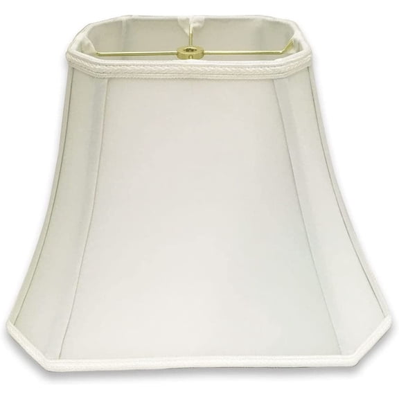 Rectangle Cut Corner Bell Designer Lamp Shade, (6x8) x (9x14) x 10.625, White