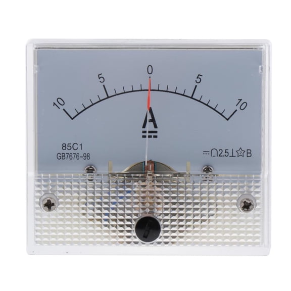 Rectangle DC Analog Amp Meter Current Panel Ammeter 85C1 Durable - 0-10A, 62x60x55mm