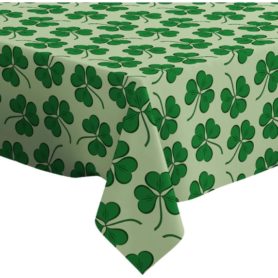 Rectangle Decorative Tablecloth [Size: 60 x 84 inch], Washable and Reusable Table Cloth Cover for Indoor and Outdoor (St Patricks Day Green)