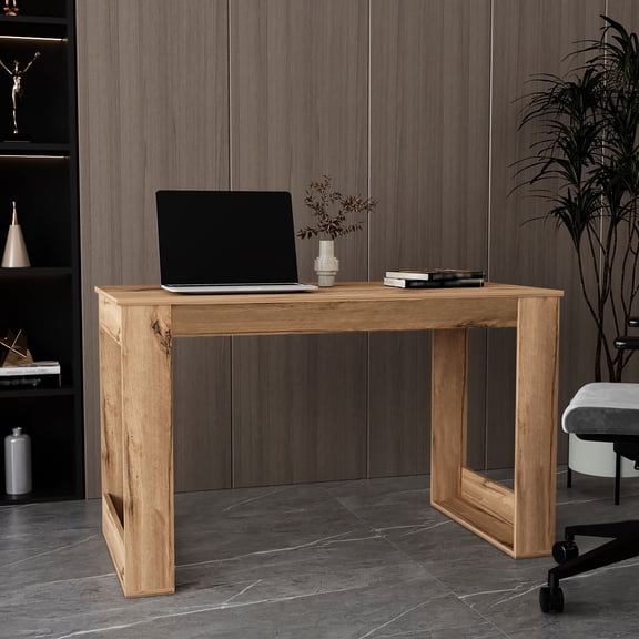 Rectangle Desk In Oak - Space-saving Work Solution Professional Workspace