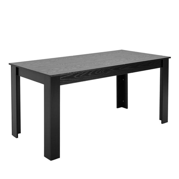 Rectangle Dining Table 63 inch, Wood Kitchen Table for 4-6 Person, Modern Dinner Table for Home, Conference Desk, 330lbs Capacity, Black