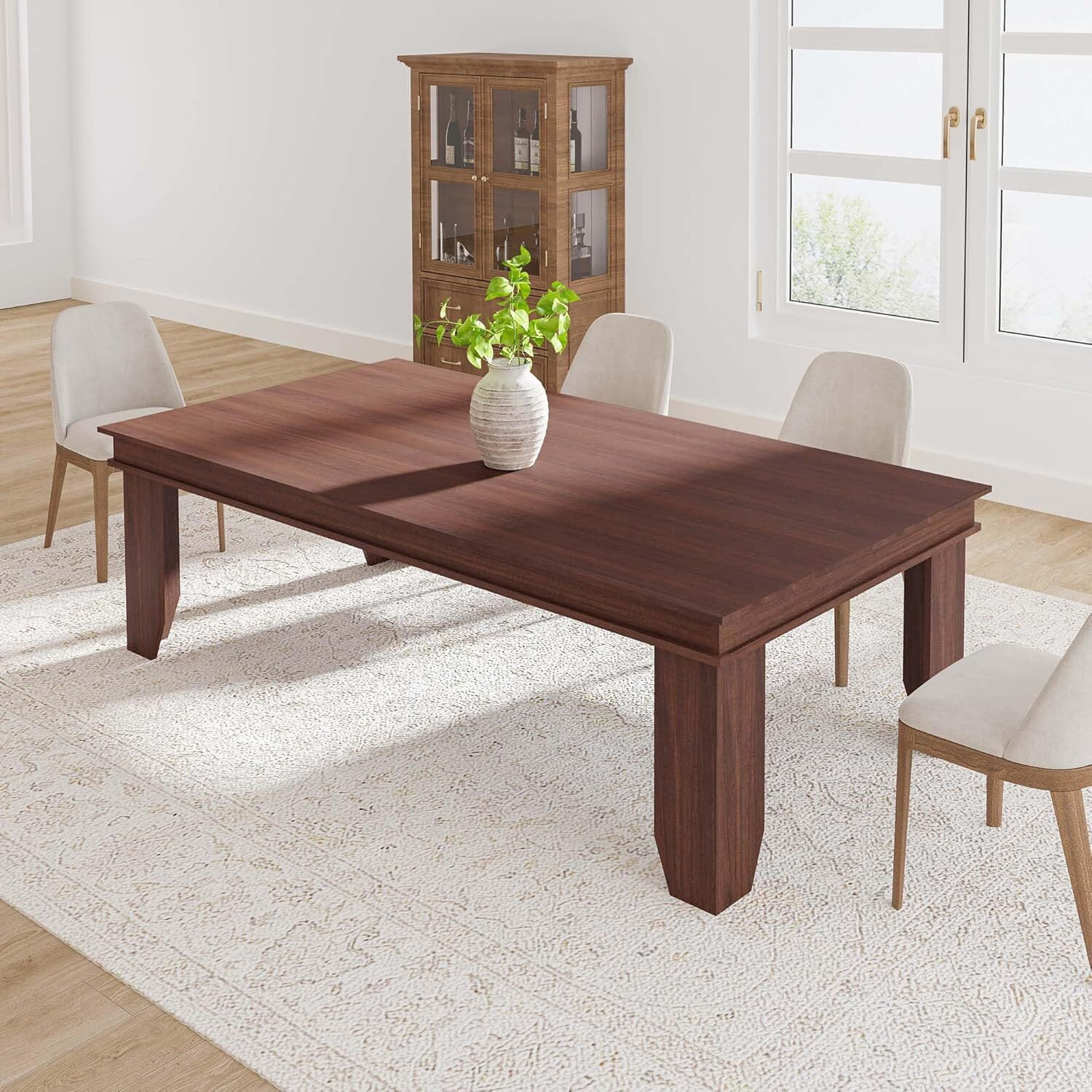 Rectangle Dining Table Wooden Kitchen Table with Kitchen Dinner Table ...