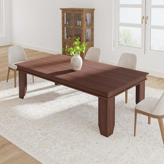 Rectangle Dining Table Wooden Kitchen Table with Kitchen Dinner Table Dining Room Table for Small Space,Apartment,Rustic Brown (Only Table)