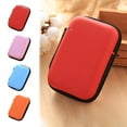 thumbnail image 1 of Rectangle Earbud Carrying Case Small Zipper Hard Leather Portable Earphone Case Protective Storage Mesh Bag Earphone Pouch Box, 1 of 5