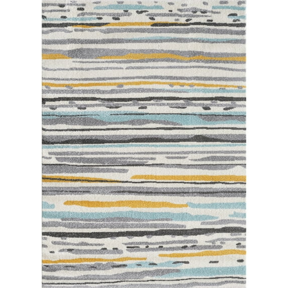 Rectangle Emma Multicolor Striped 5 ft. x 7 ft. Area Rug for Entryway, Living Room, Dinning Room, etc.