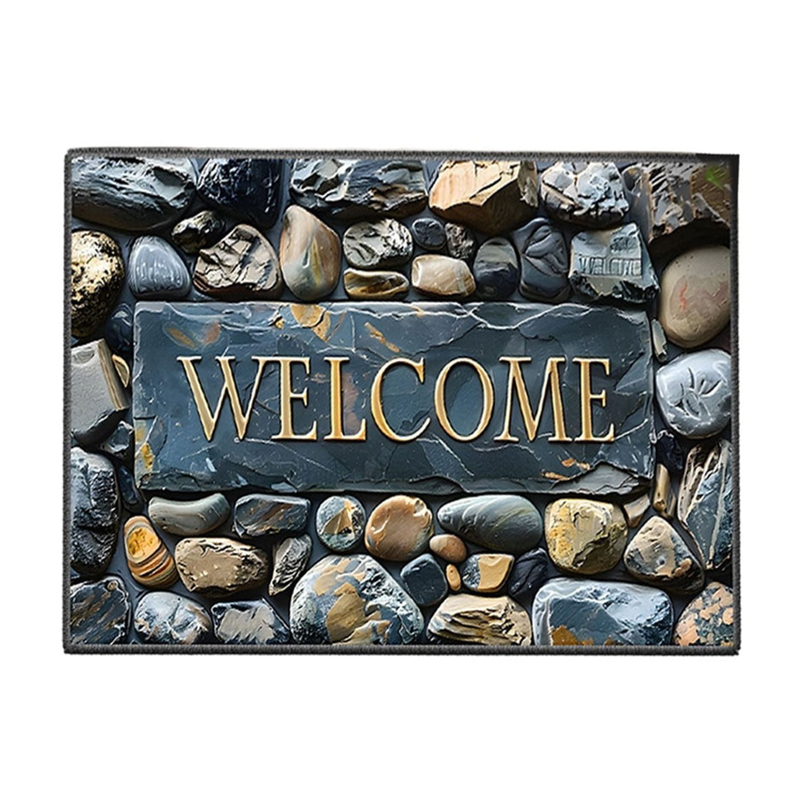 Rectangle Entrance Door Mat, Entry Way Doormat Front Door Rugs Outdoors Heavy Duty Welcome Mat, Non Slip Low Profile for Garage (Large)