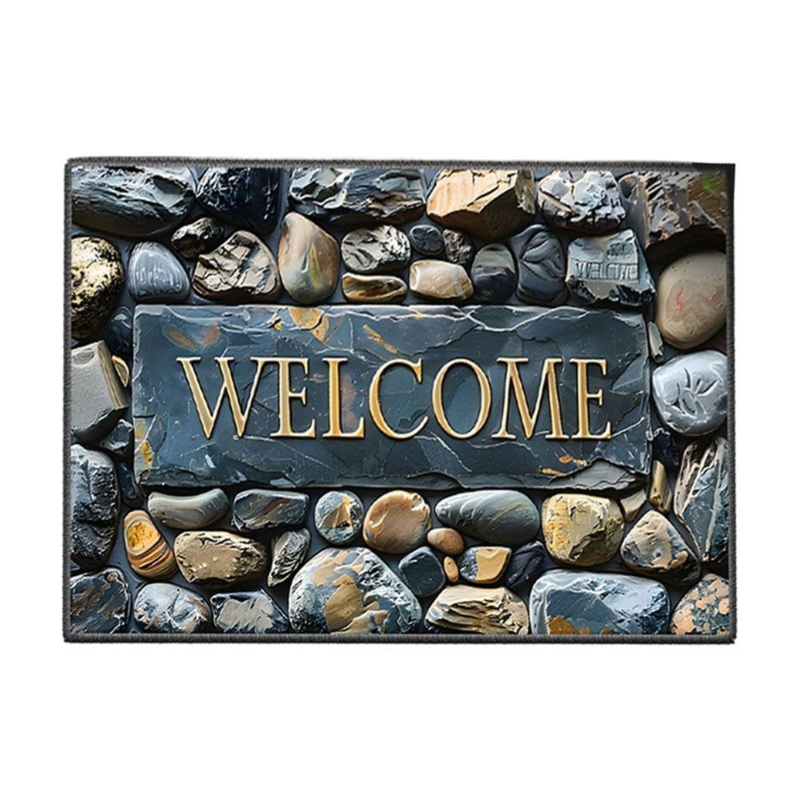 Rectangle Entrance Door Mat, Entry Way Doormat Front Door Rugs Outdoors Heavy Duty Welcome Mat, Non Slip Low Profile for Garage (Small)