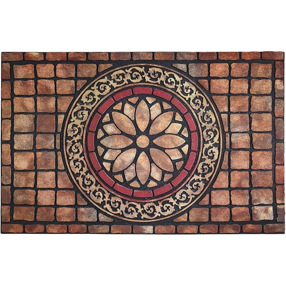 Rectangle Entrance Door Mat 16 x 24 Inch Entry Way High Traffic Area Doormat Front Door Rugs Outdoors Heavy Duty Welcome Mat, Non Slip Rubber Back Low Profile for Garage