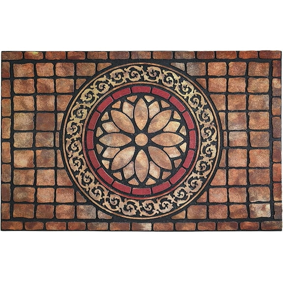 Rectangle Entrance Door Mat Large 18 x 30 Inch Entry Way High Traffic Area Doormat Front Door Rugs Outdoors Heavy Duty Welcome Mat, Non Slip Rubber Back Low Profile for Garage