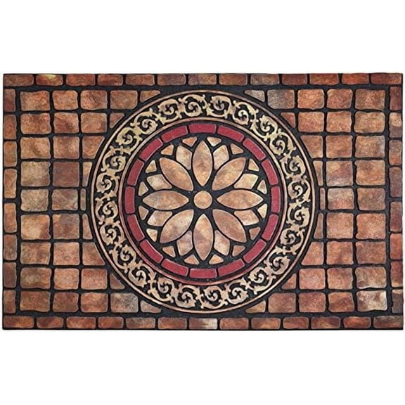 Rectangle Entrance Door Mat Large 18 x 30 Inch High Traffic Area Entry Way Doormat Front Door Rugs Outdoors Heavy Duty Welcome Mat, Non Slip Rubber Back Low Profile for Garage