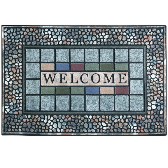 Rectangle Entrance Door Mat Large 24 X 36 Inch Entry Way High Traffic Area Doormat Front Rugs Outdoors Heavy Duty Welcome  Non Slip Rubber Low Profile For Garage