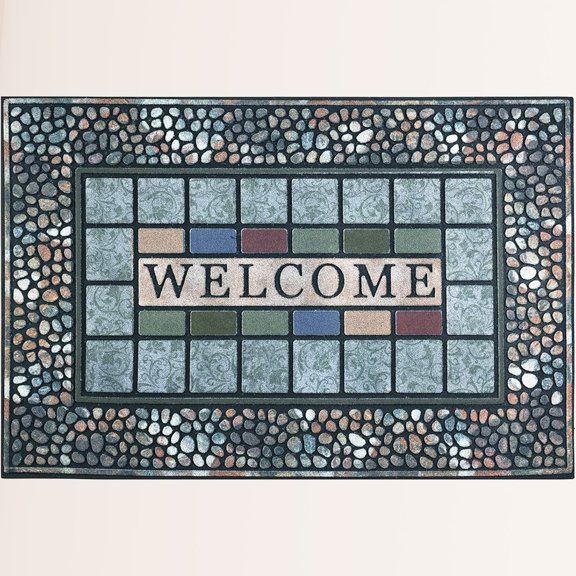 Rectangle Entrance Door Mat for Entry Way High Traffic Area, Non Slip Rubber Back Low Profile