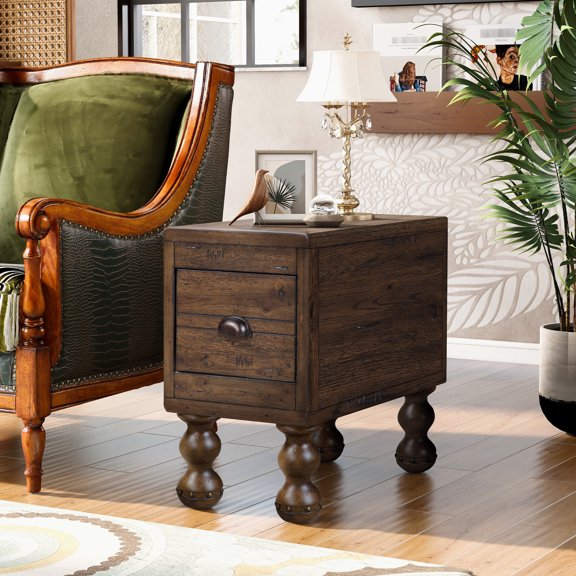 Rectangle Espresso Nightstand / Simple Installation and Waterproof Finish