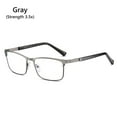 thumbnail image 1 of Rectangle Eyeglasses Stainless Steel Reading Readers Glasses Reading Glasses for Men & Women Anti Blue Light Men's Presbyopic Optical Glasses GRAY STRENGTH 3.5X, 1 of 8