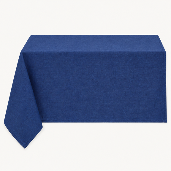 Rectangle Faux Linen Table Cloth, Waterproof Burlap Fabric Tablecloth, Washable Decorative Farmhouse Table Covers for Kitchen, Dining, Parties, 60x102, Indigo