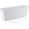 thumbnail image 1 of 12x3.8x4.6In Window Planter Box,QZS Rectangle Flower Pots for Indoor Outdoor Use,Plastic White Flower Box for Porch Window,Yard, 1 of 6