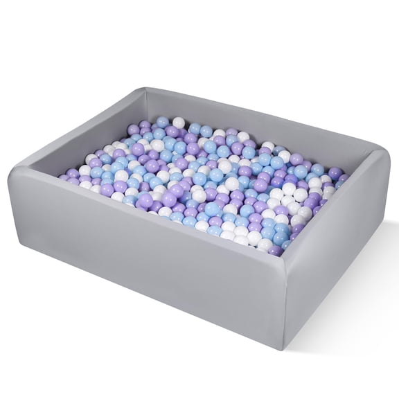 Rectangle Foam Ball Pit, Light Grey, Indoor Outdoor Play