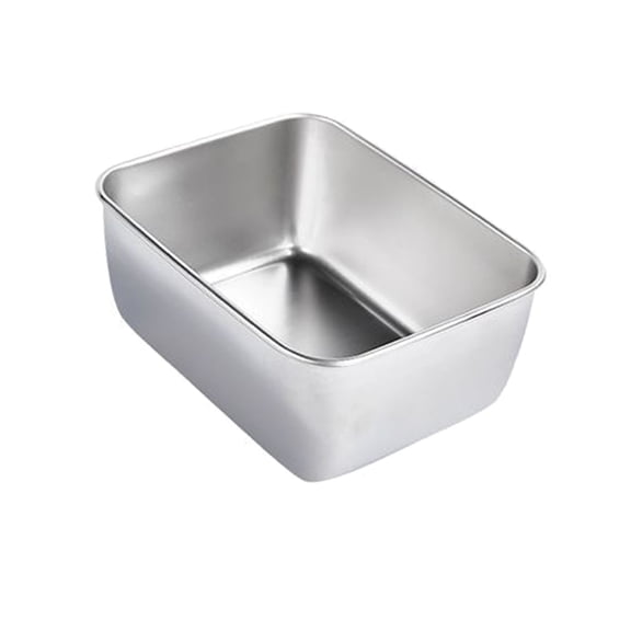 Rectangle Food Container, Stainless Steel Tray Space Saving Comfortable Grip Unbreakable For Kitchen