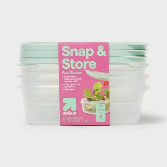 Rectangle Food Storage Containers - 32 fl oz/3ct