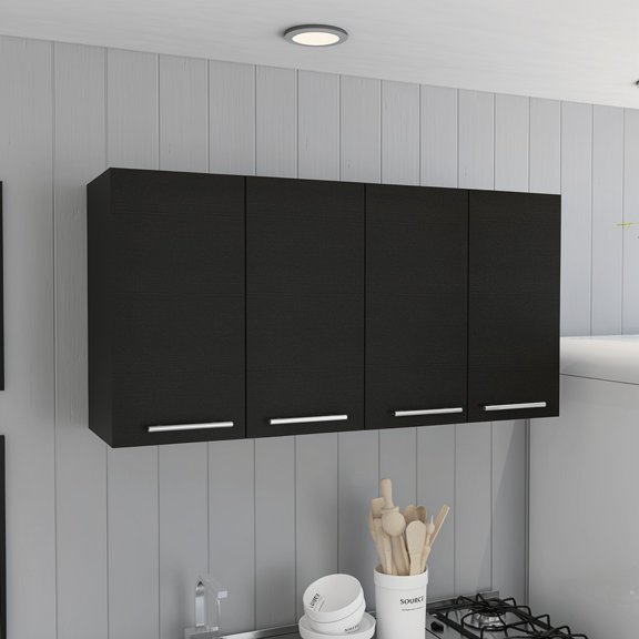 Rectangle Four Swing Doors Wall Cabinet Wenge