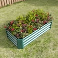 thumbnail image 1 of Rectangle Galvanized Raised Garden Bed Kit Outdoor Metal Planters Boxes for Outdoor Plants Green, 1 of 1