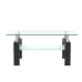 Rectangle Glass Coffee Table, Clear Coffee Table, Modern Side Center Tables for Living Room, Living Room Furniture