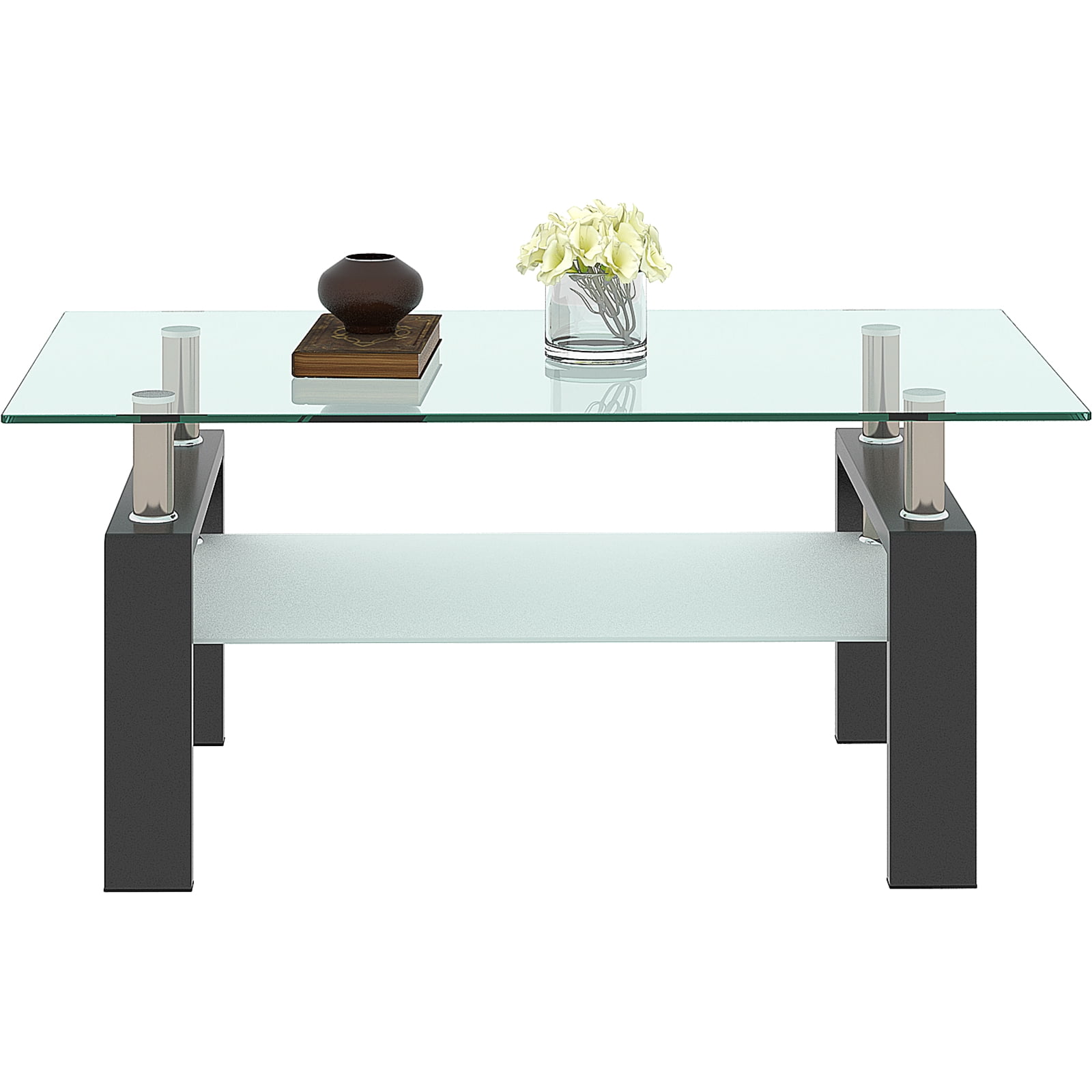 Rectangle Glass Coffee Table for Living Room, Center Table, Sofa Table
