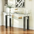 thumbnail image 1 of Rectangle Glass Console Table, 47.2" 2-Tier Modern Narrow Table with Storage Shelf for Hallway, Entryway, Living Room, 1 of 7
