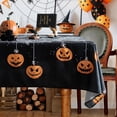 thumbnail image 1 of Rectangle Halloween Tablecloth, 60 x 102 Inch Waterproof Spider Web Pumpkin Table Cloth, Washable Table Cover for Party Picnic Dinner Decor, 1 of 6