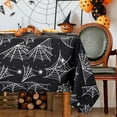 thumbnail image 1 of Rectangle Halloween Tablecloth, 60 x 120 Inch Waterproof Spider Web Table Cloth, Washable Table Cover for Party Picnic Dinner Decor, 1 of 2