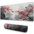 thumbnail image 1 of Rectangle Ink Painting Cherry Blossom Scenery Mouse Mat, Japanese Cherry Blossom Large Non-Slip Rubber Gaming Mouse Pad with Stitched Edges, Office Mouse Pad for Women Men Kids, 31.5x11.8in, 1 of 7