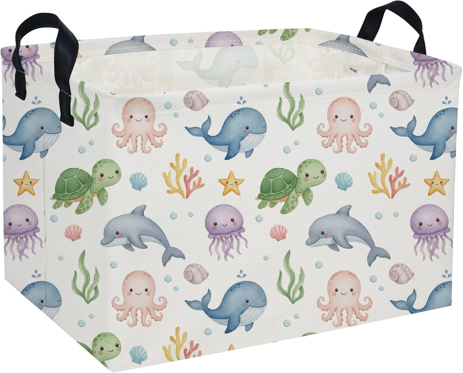 Rectangle Kids Ocean Storage Baskets Cute Fish Design Bin for Room ...