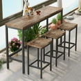 thumbnail image 1 of Rectangle Kitchen Dining Table with 3 Stools, Natural, 1 of 7